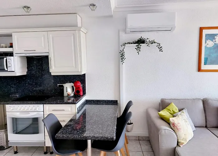 First Line Los Geranios Ocean View Apartment Air Conditioned 50 M From La Pinta Beach